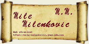 Mile Milenković vizit kartica
